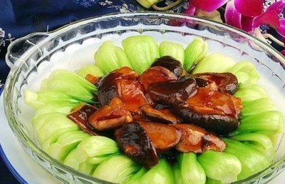 Braised Mushrooms with Bok Choy
